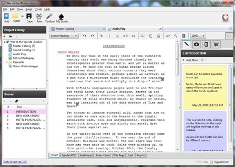 The industry-standard for script writing software. Format your script professionally with multi-format script editors for film & TV, theater, documentaries, and other media. Celtx will automatically format your script to industry standards so you can pitch it like a pro or take your script further with the Celtx Studio. Explore Writing.